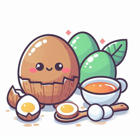 Cute cartoon egg character. Vector illustration of a cartoon egg character.のイラスト素材