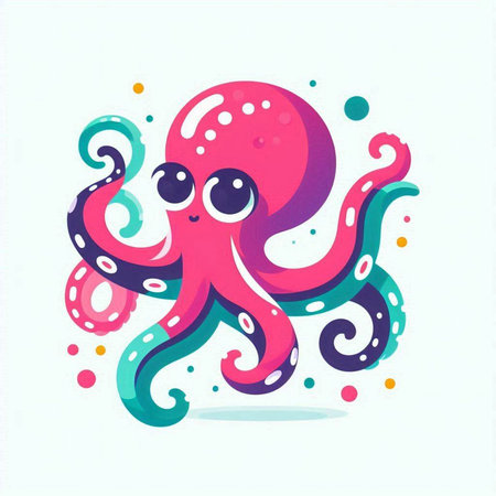 Octopus. Cute cartoon character. Colorful vector illustration.のイラスト素材