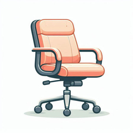 Office chair isolated on white background. Vector illustration in cartoon style.のイラスト素材