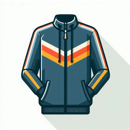 Jacket for winter sports, vector illustration on a white background.のイラスト素材