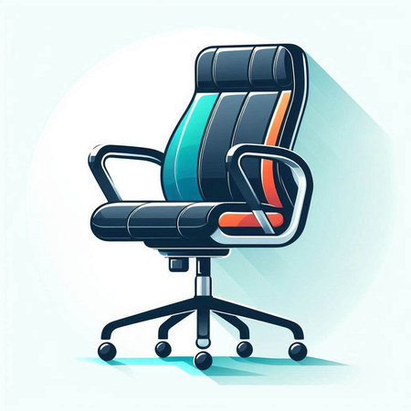 Office chair, vector illustration in flat style. Isolated on white background.のイラスト素材