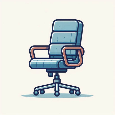 Office chair isolated on white background. Vector illustration in cartoon style.のイラスト素材