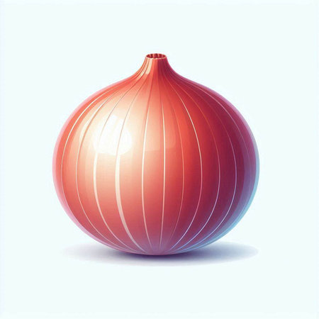 Illustration of a red onion on a light blue background - vectorのイラスト素材