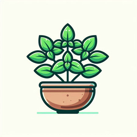 Plant in a pot. Vector illustration in a flat style.のイラスト素材