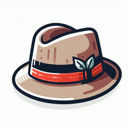 Stylized icon of a hat on a white background. Vector illustrationのイラスト素材