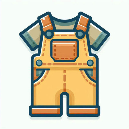 Vector icon of work overalls. Illustration on white background.のイラスト素材