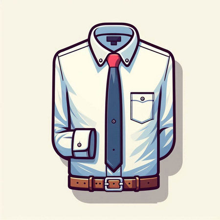Illustration of a man's shirt with a tie. Vector illustration.のイラスト素材