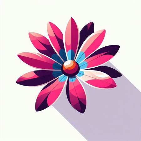 Flower icon, vector illustration. Flat design style, modern colors.のイラスト素材