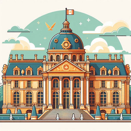 Illustration of the building of the State Opera and Ballet in Parisのイラスト素材