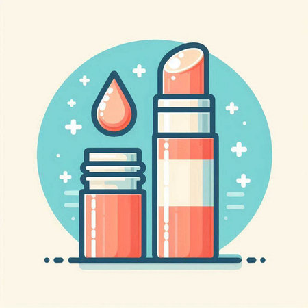 Lipstick vector illustration, flat style. Lipstick icon.のイラスト素材