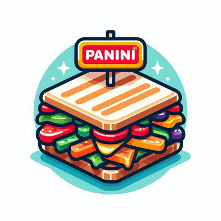 Sandwich icon in flat style. Fast food. Vector illustration.のイラスト素材