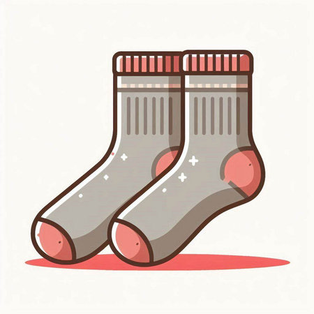 Socks. Vector illustration of a pair of socks on a white background.のイラスト素材