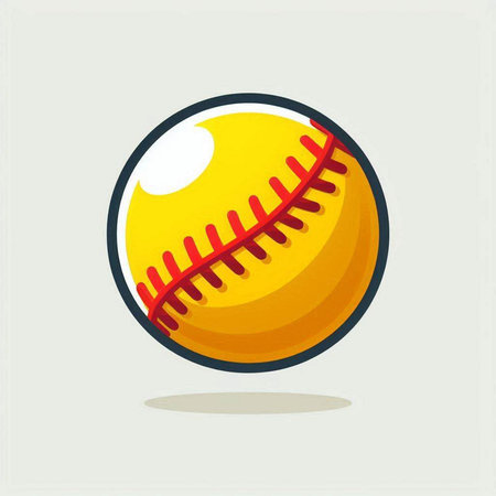 Baseball ball icon isolated on white background. Flat design. Vector illustrationのイラスト素材