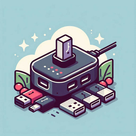 Retro gamepad vector illustration in isometric flat design style.のイラスト素材