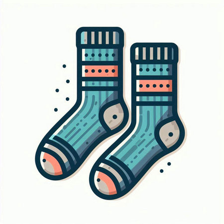 Pair of socks isolated on a white background. Vector illustration.のイラスト素材