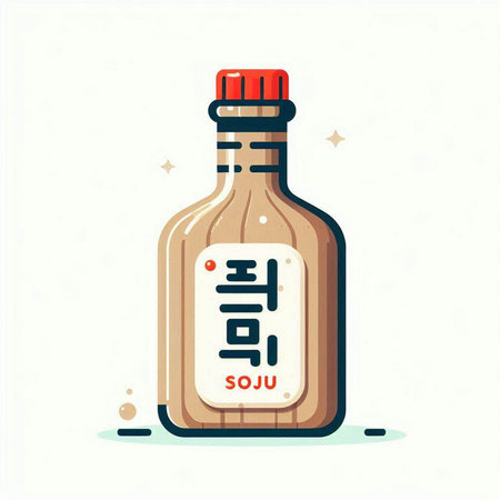 Sauce bottle, vector illustration in flat design style. Bottle of sesame oil.のイラスト素材
