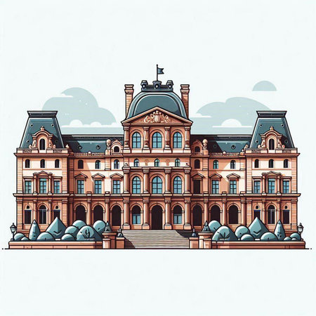 Stockholm, Sweden. Old building. Hand drawn vector illustration.のイラスト素材
