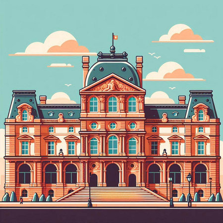 Stockholm, Sweden. City hall building. Vintage style. Vector illustration.のイラスト素材