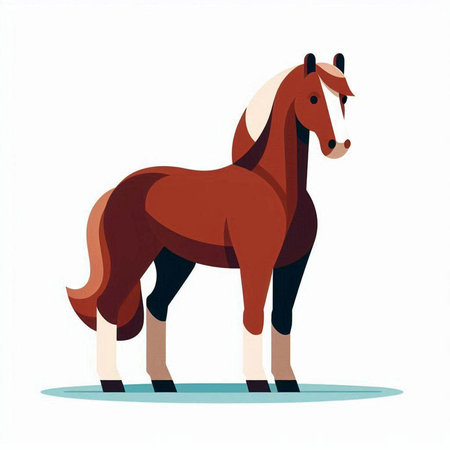 Horse isolated on white background. Vector illustration in flat style.のイラスト素材