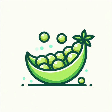Peas icon, vector illustration. Flat design style. Vegetable icon.のイラスト素材