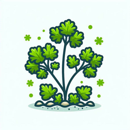 Parsley vector icon. Hand drawn illustration of parsley.のイラスト素材