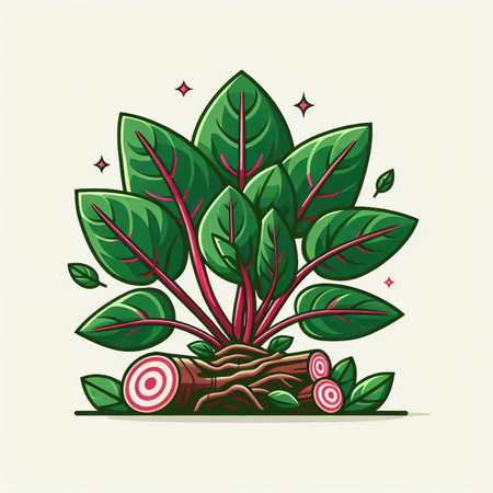 Beetroot with roots and leaves. Vector illustration for your designのイラスト素材