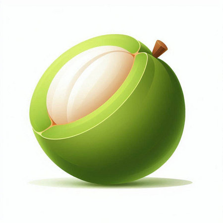 Mangosteen fruit isolated on white background. Vector illustration.のイラスト素材