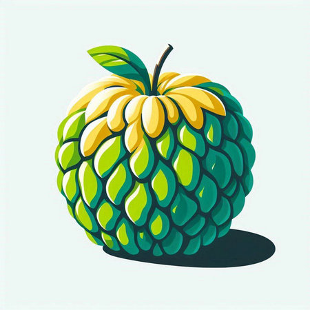 Custard apple vector illustration. Custard apple icon.のイラスト素材