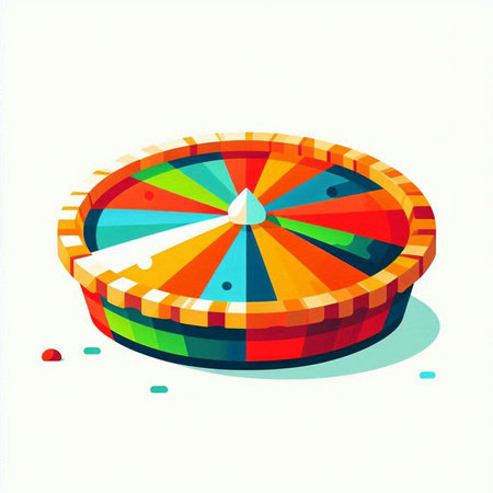 Colorful wheel of fortune isolated on white background. Vector illustration.のイラスト素材