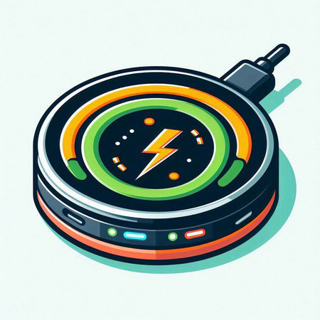 Vector illustration of a smartwatch with a charge indicator on the screen.のイラスト素材