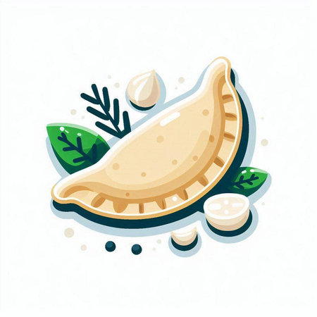 Illustration of a dumplings on a white background. Vector illustrationのイラスト素材
