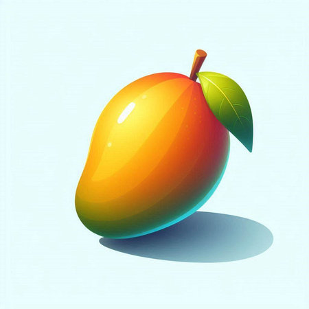 mango on a blue background, vector illustration, eps10のイラスト素材