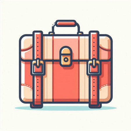 Suitcase for travel. Vector illustration in a flat style.のイラスト素材