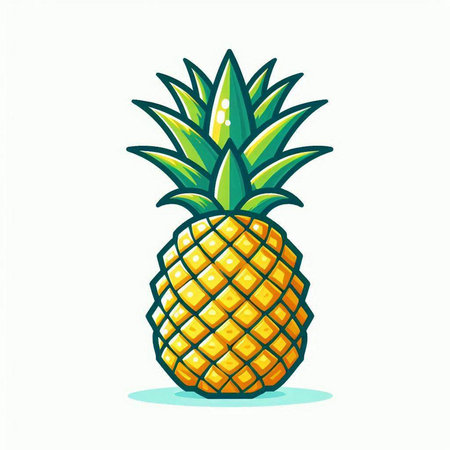 Pineapple fruit icon. Vector illustration. Isolated on white background.のイラスト素材