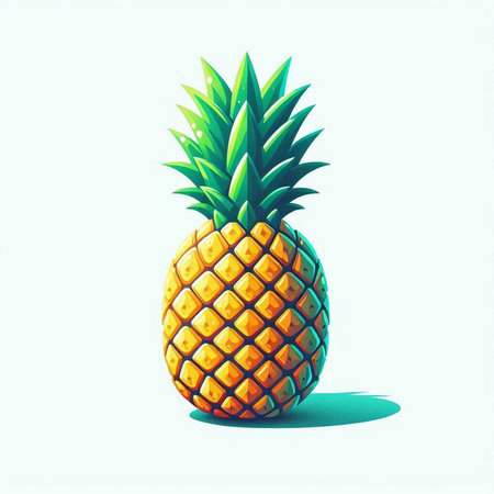 Pineapple on a white background. Vector illustration of pineapple.のイラスト素材