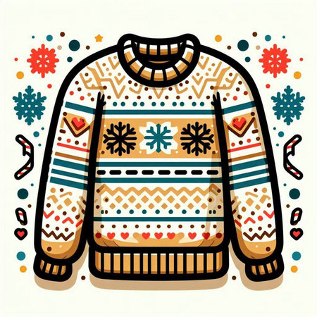 Winter sweater with snowflakes. Vector illustration of a sweater.のイラスト素材