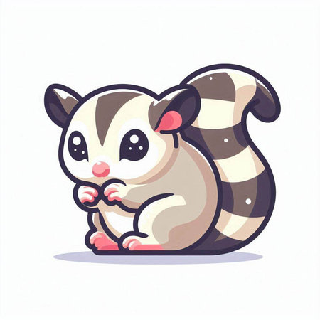 Cartoon skunk isolated on a white background. Vector illustration.のイラスト素材