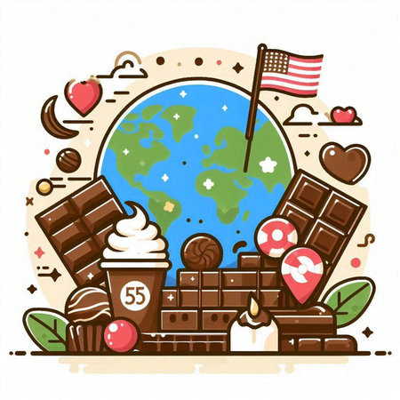 Illustration of World Chocolate Day. Vector illustration of World Chocolate Day.のイラスト素材