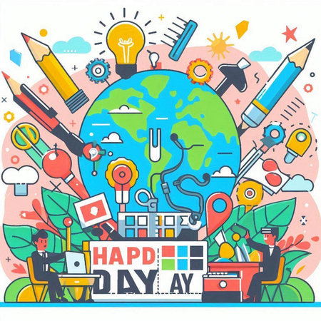 World Health Day. Vector illustration of World Health Day in flat line style.のイラスト素材