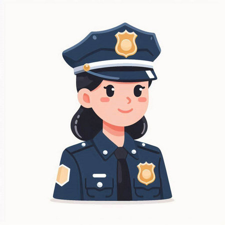 Policewoman. Policewoman in uniform. Police officer. Vector illustrationのイラスト素材