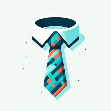 Vector illustration of a tie in retro style on a light background.のイラスト素材