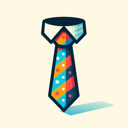 Illustration of a necktie in retro style. Vector illustration.のイラスト素材