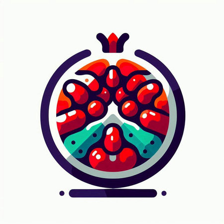 Pomegranate fruit icon. Pomegranate vector illustration.のイラスト素材