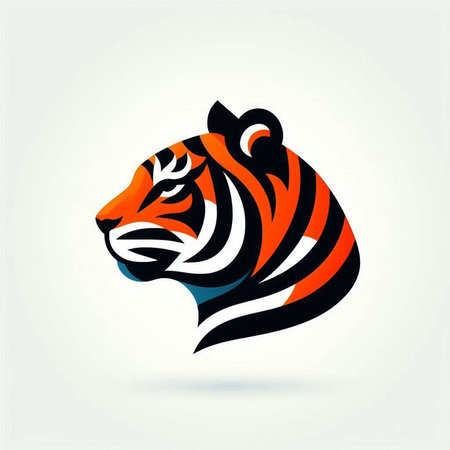 Tiger head vector icon isolated on white background. Abstract vector illustration.のイラスト素材