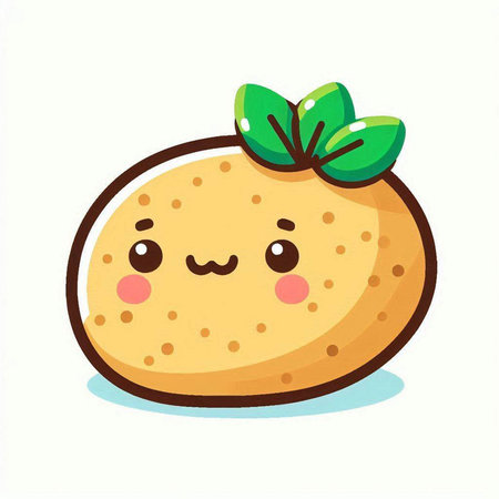 Cute and kawaii oatmeal cookies. Vector illustration.のイラスト素材