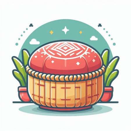 Illustration of Traditional Chinese Mid Autumn Festival. Vector Illustration.のイラスト素材