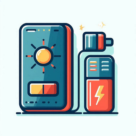 Flat line icon of battery charge. Vector illustration for your designのイラスト素材