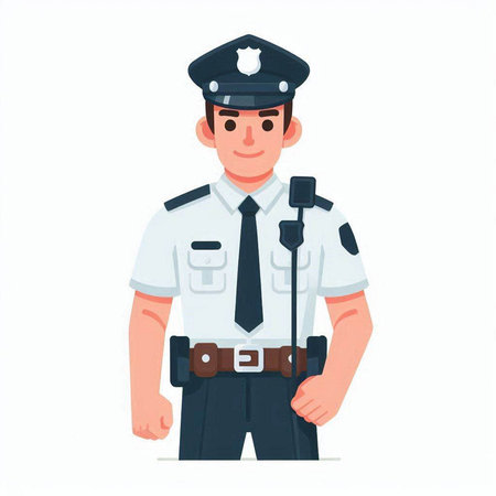 Policeman in uniform. Policeman in uniform. Policeman vector illustrationのイラスト素材