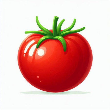 tomato on a white background, vector illustration, eps 10のイラスト素材