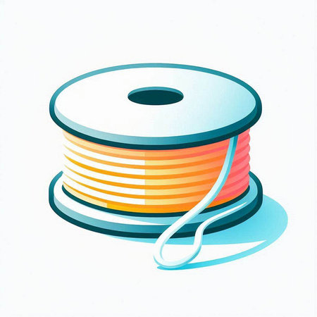 Colorful spool of thread on white background. Vector illustration.のイラスト素材